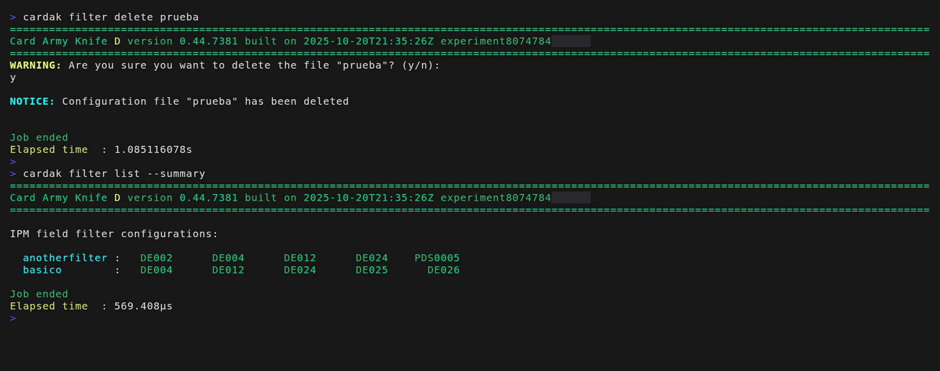 Ejemplo adicional del comando FILTER