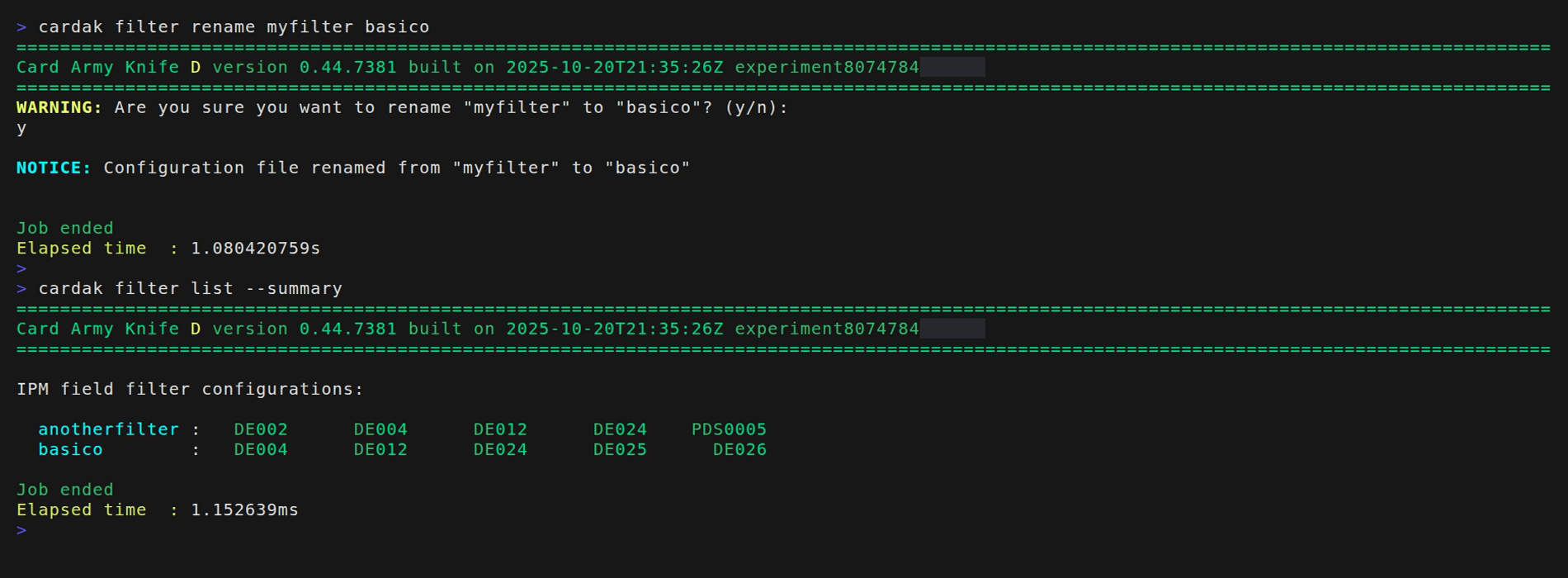 Ejemplo adicional del comando FILTER