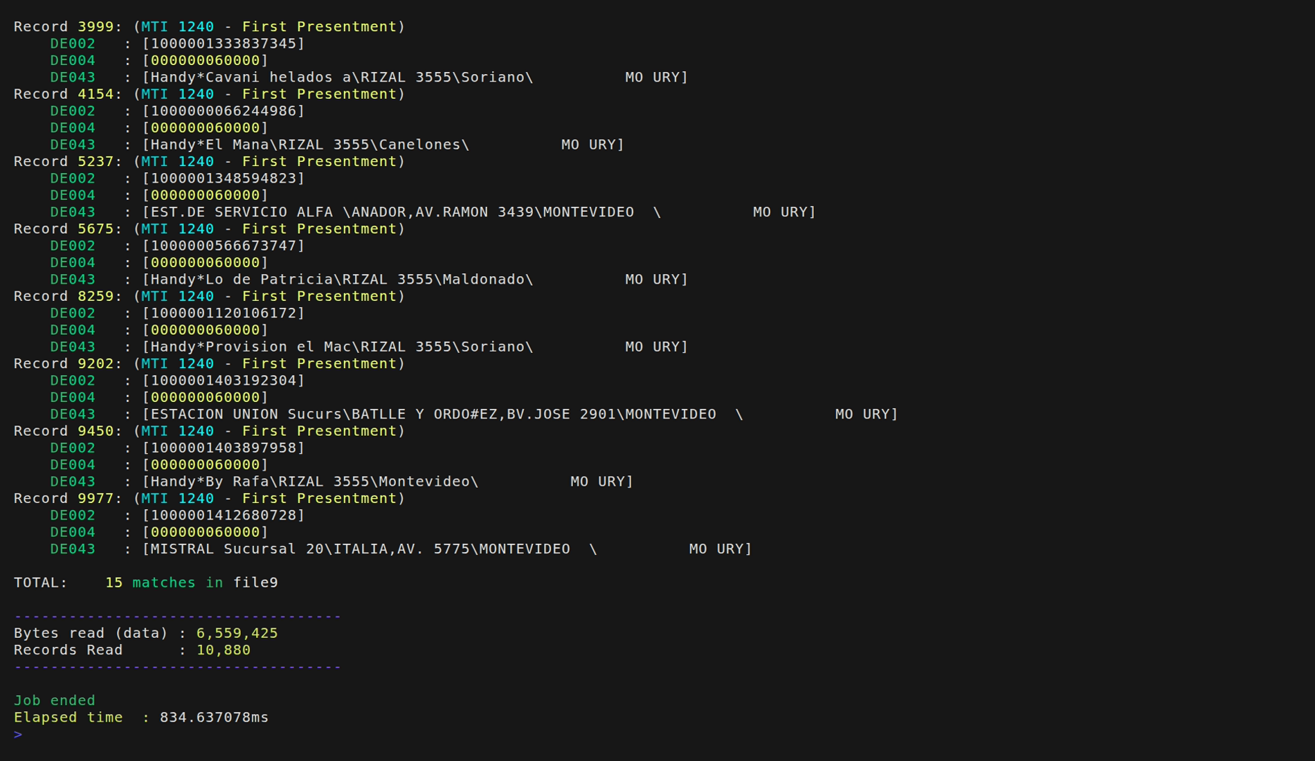 Ejemplo de uso del comando REPLACE