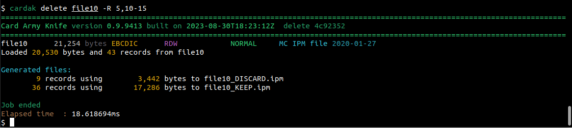 Ejemplo adicional del comando DELETE