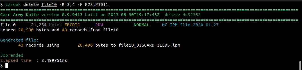 Ejemplo adicional del comando DELETE