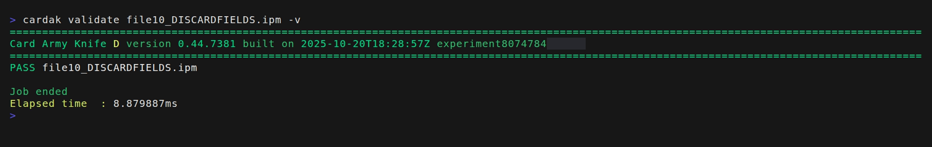 Validate generated file after DELETE