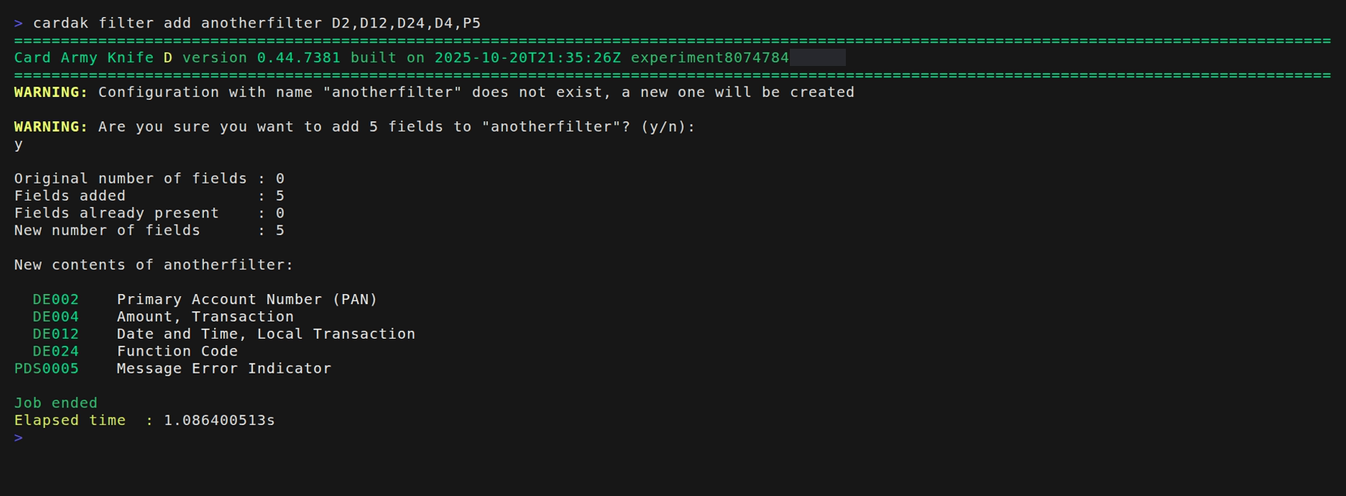 Additional example for the FILTER command