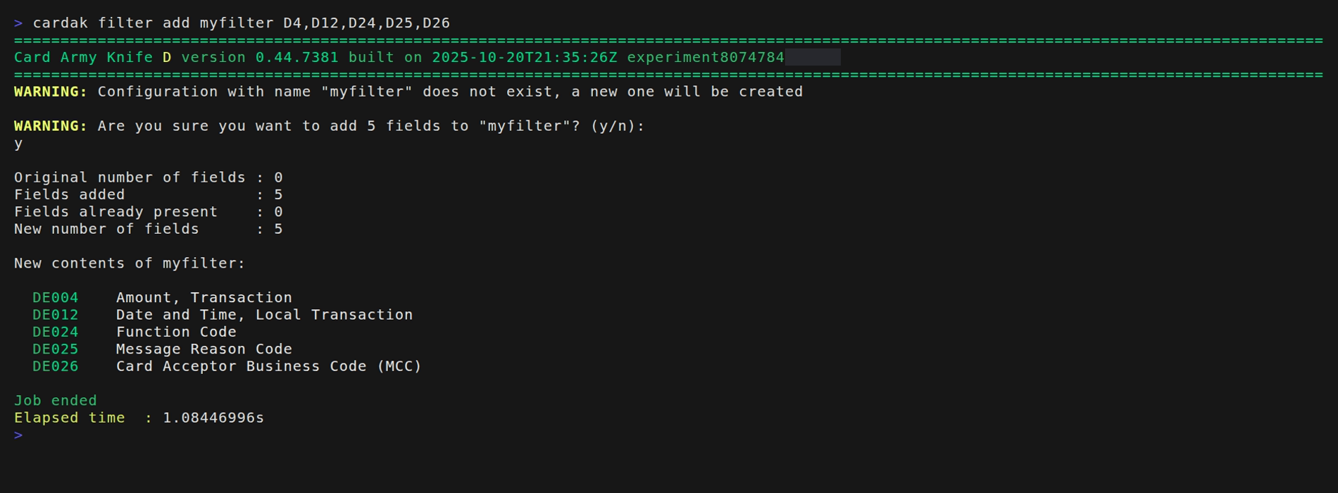 Additional example for the FILTER command