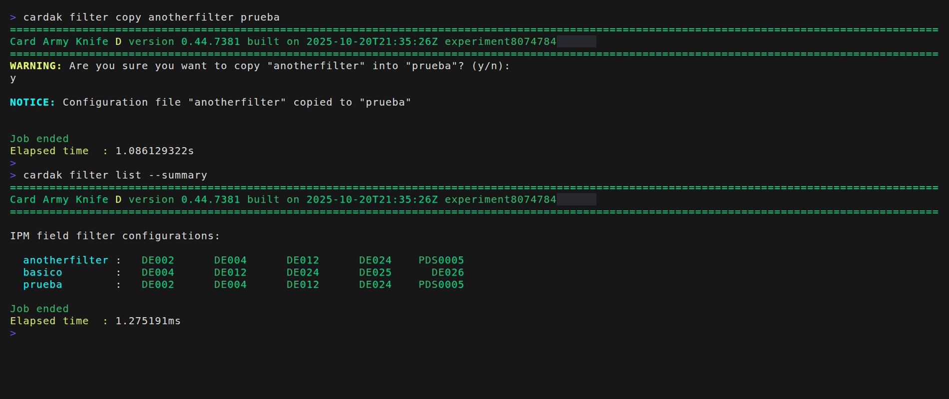 Additional example for the FILTER command