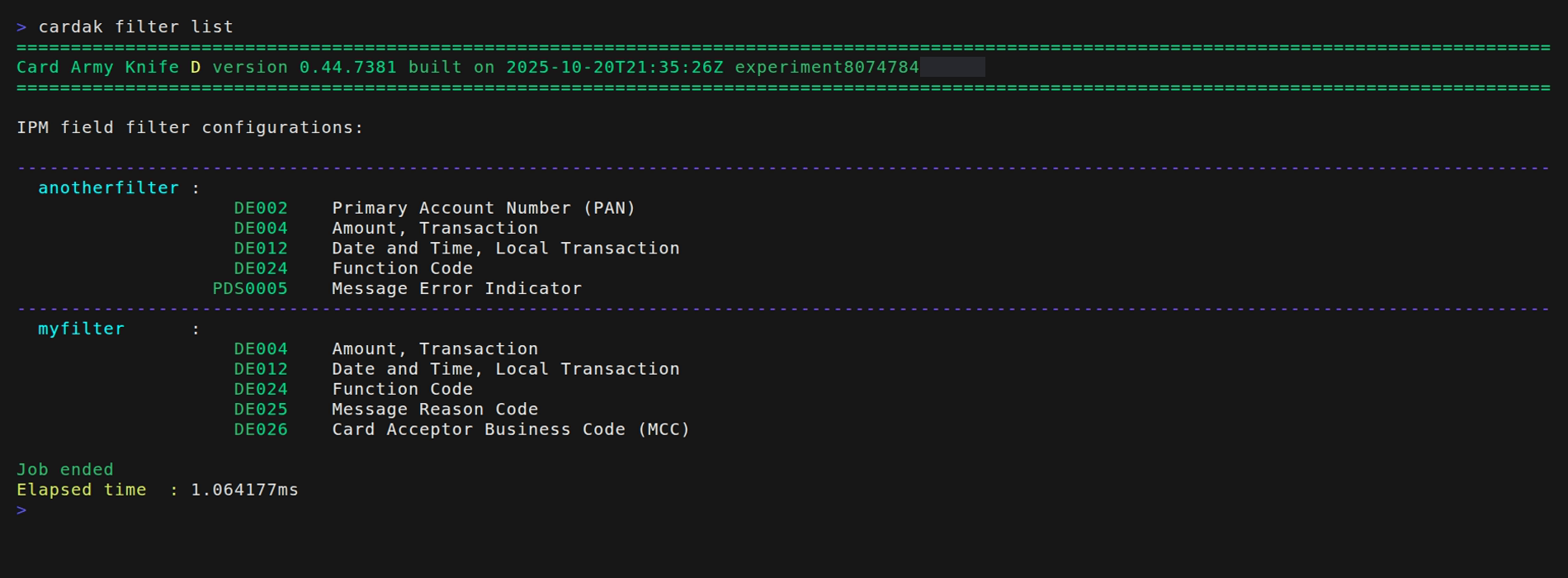 Additional example for the FILTER command