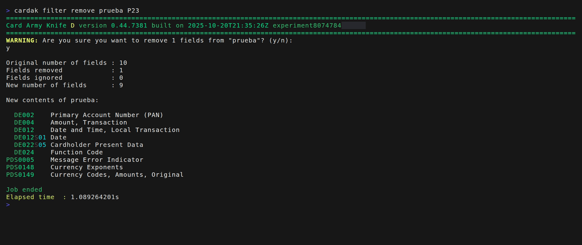Additional example for the FILTER command