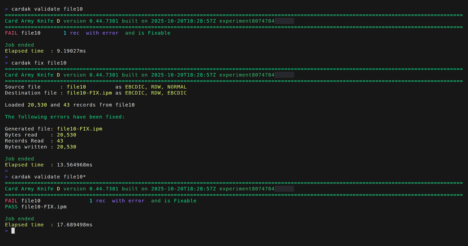 Automatic error correction