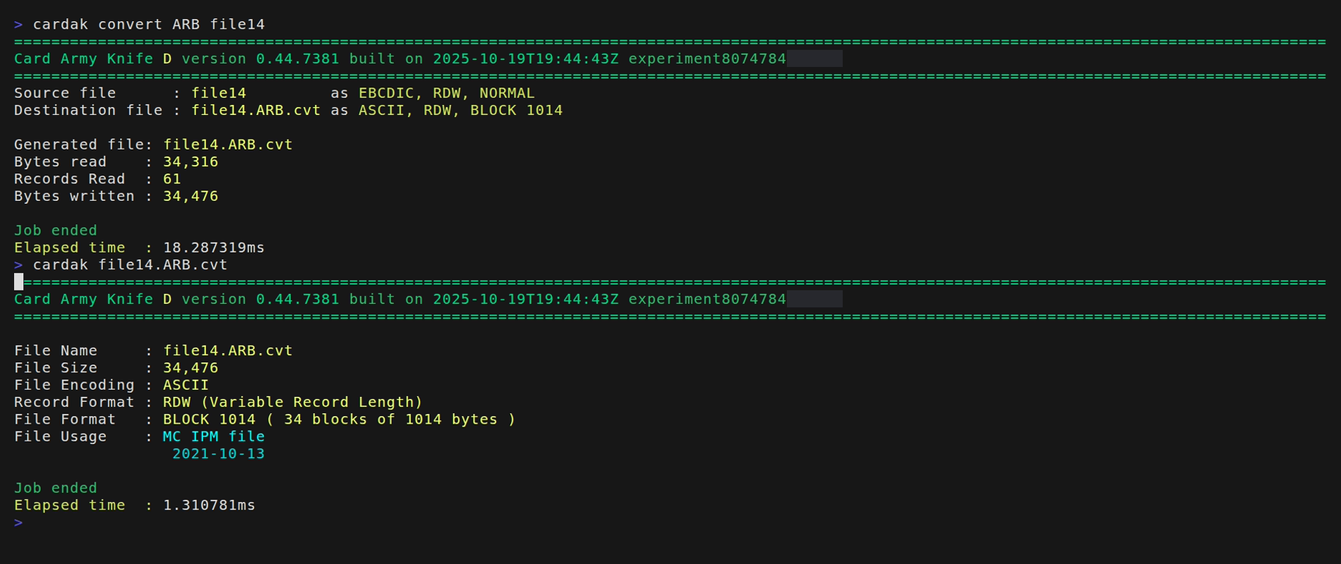 File format conversion