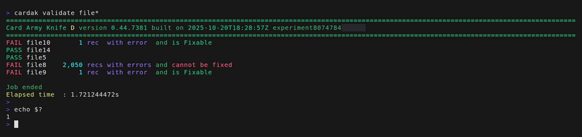 Multiple file validation